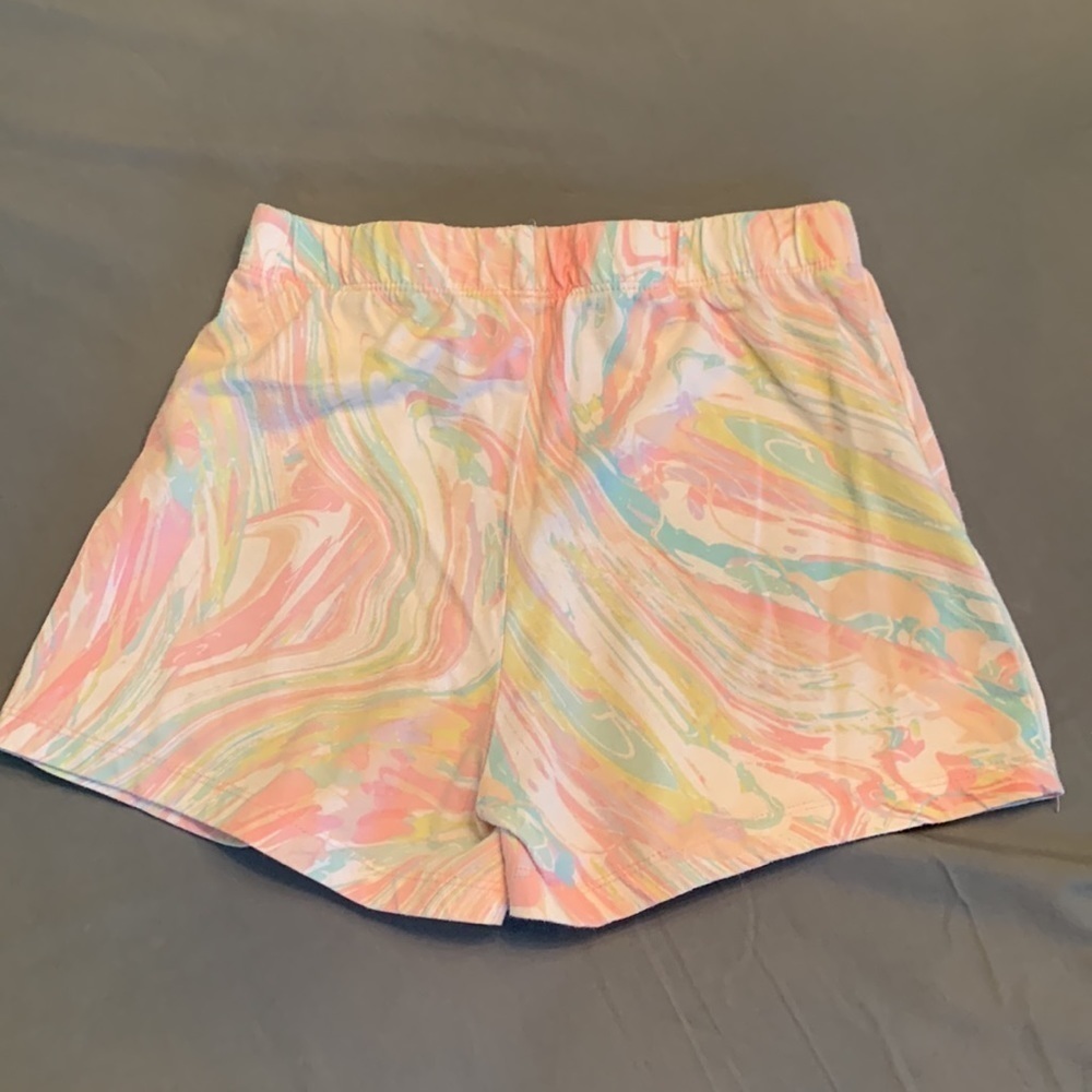 Childrens Place Pastel Pull On Elastic Waist Splotched Print Shorts L 10- 12 - Picture 6 of 8